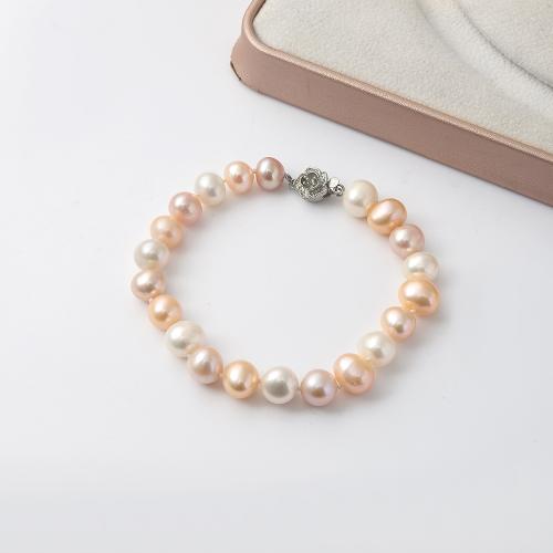 Pulseras de Perlas Freshwater, Perlas cultivadas de agua dulce, diferentes estilos para la opción & para mujer, más colores para la opción, longitud:18.5 cm, Vendido por UD