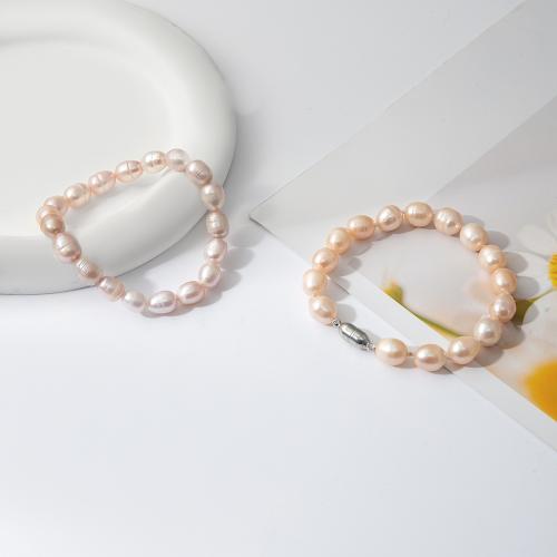 Pulseras de Perlas Freshwater, Perlas cultivadas de agua dulce, diferentes estilos para la opción & para mujer, más colores para la opción, longitud:18.5 cm, Vendido por UD