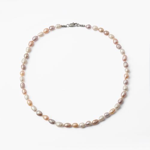 Natural Freshwater Pearl Necklace, for woman, more colors for choice, Length:43 cm, Sold By PC