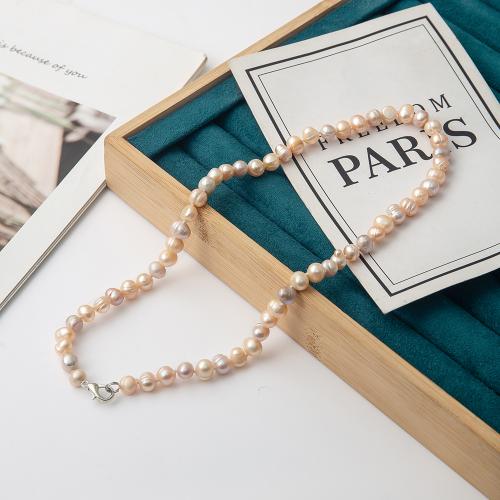 Collier de perles d'eau douce naturelles, perle d'eau douce cultivée, pour femme, Longueur:43 cm, Vendu par PC