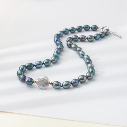 Natural Freshwater Pearl Necklace, for woman, Length:43 cm, Sold By PC