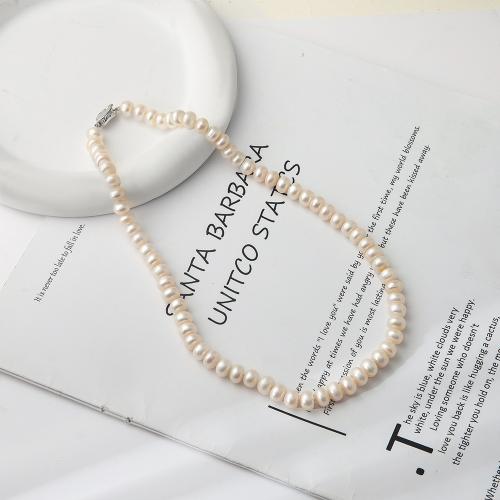 Natural Freshwater Pearl Necklace, for woman, Length:43 cm, Sold By PC