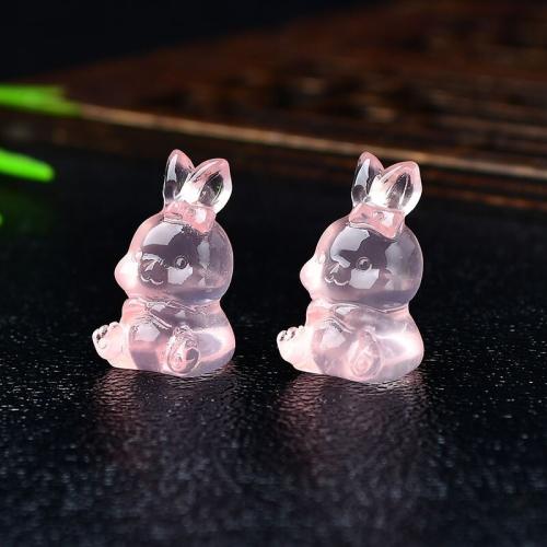 Fashion Decoration, Quartz, Rabbit, fashion jewelry, pink, 25x15mm, Sold By PC