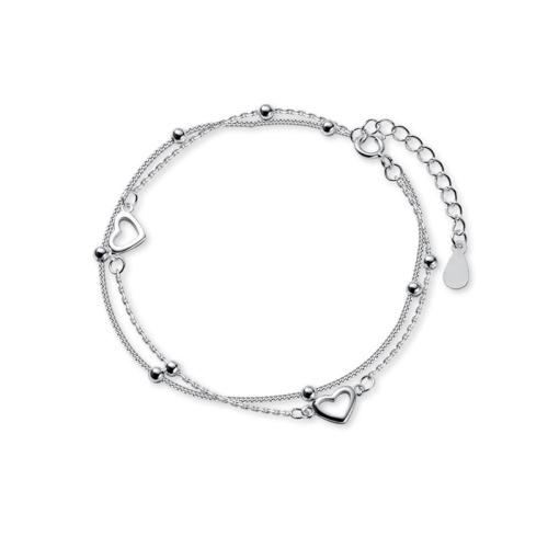 Bracelets en laiton, avec 3CM chaînes de rallonge, coeur, Placage, pour femme, plus de couleurs à choisir, Longueur:Environ 16 cm, Vendu par PC