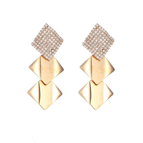 Brass Stud Earring, plated, for woman & with rhinestone, more colors for choice, Sold By Pair