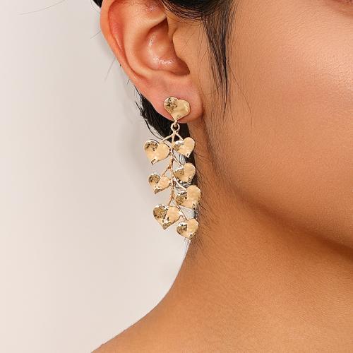 Tibetan Style Stud Earring, Heart, plated, for woman, gold, Sold By Pair