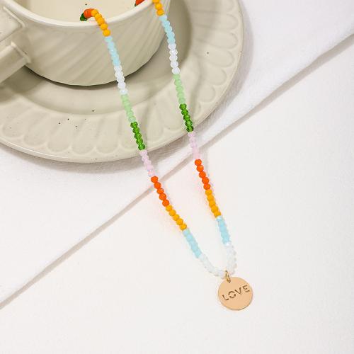 Collier de bijoux en alliage de zinc, avec plastique, Placage, pour femme, multicolore, Vendu par PC