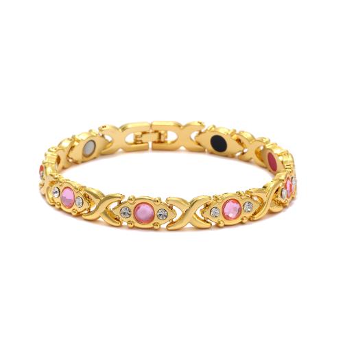 Tibetan Style Bracelet, plated, for woman & with rhinestone, more colors for choice, Sold By PC