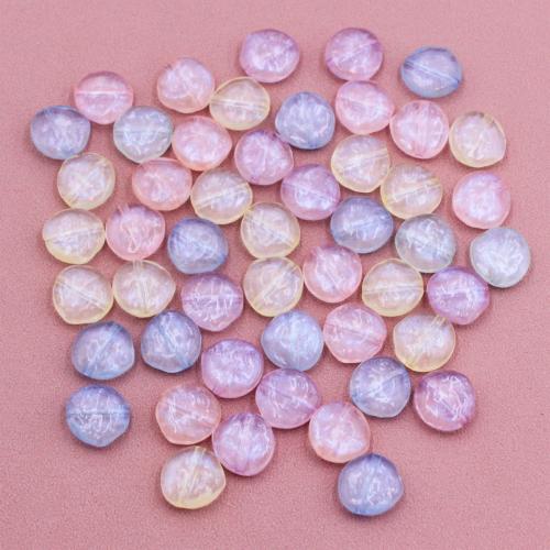 Acrylic Jewelry Beads, Flat Round, DIY, mixed colors, 14x14mm, Approx 670PCs/Bag, Sold By Bag