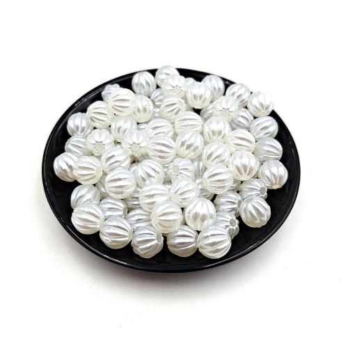 Perles en plastique ABS, Citrouille, DIY, blanc, 8x8mm, Environ 2440PC/sac, Vendu par sac