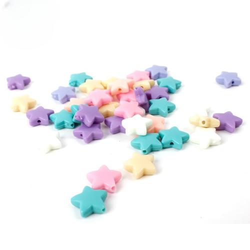 Acrylic Jewelry Beads, Star, DIY & different size for choice, mixed colors, Sold By Bag