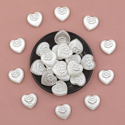 ABS Plastic Beads, Heart, DIY & different size for choice, white, Sold By Bag