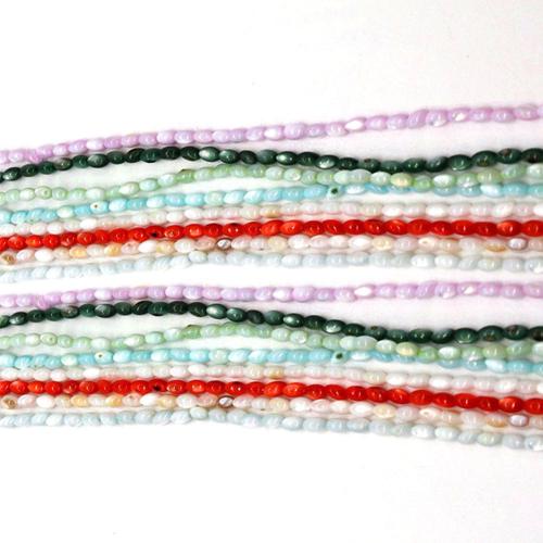 Natural Freshwater Shell Beads, Oval, DIY, more colors for choice, 3x5mm, Sold Per Approx 38 cm Strand