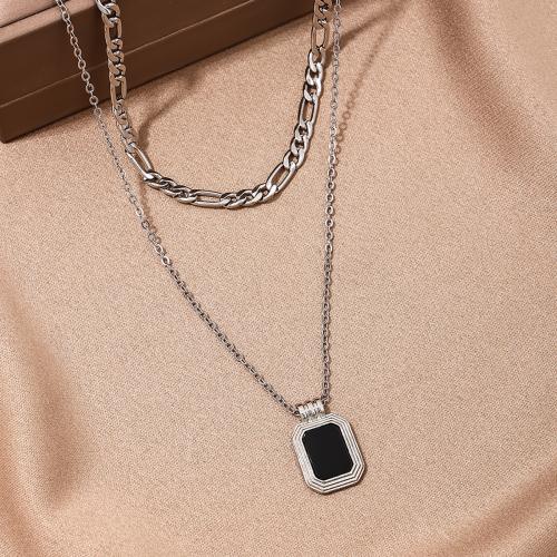 Tibetan Style Jewelry Necklace, with Acrylic, plated, for woman, silver color, Sold By PC