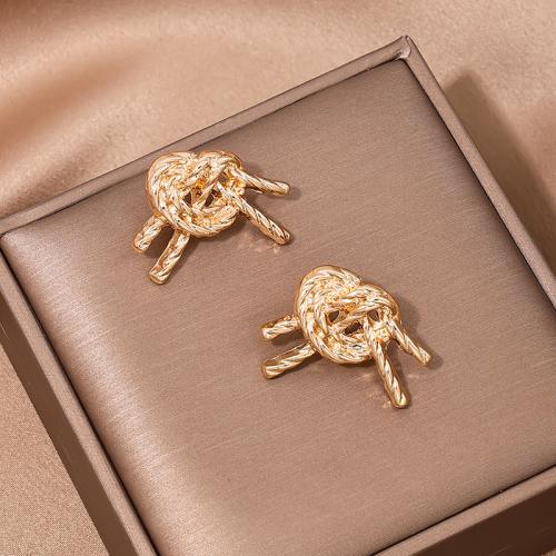 Tibetan Style Stud Earring, plated, for woman, gold, Sold By Pair