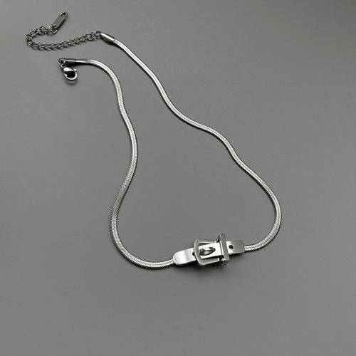 Titanium Steel Necklace, plated, for woman, more colors for choice, Length:Approx 21-50 cm, Sold By PC