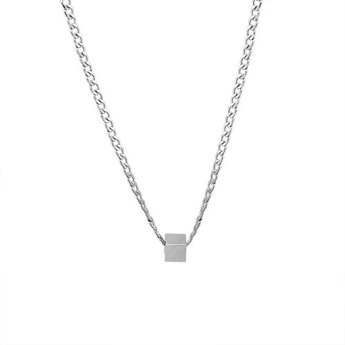 Stainless Steel Jewelry Necklace, 304 Stainless Steel, polished, for woman, silver color, Length:Approx 60 cm, Sold By PC