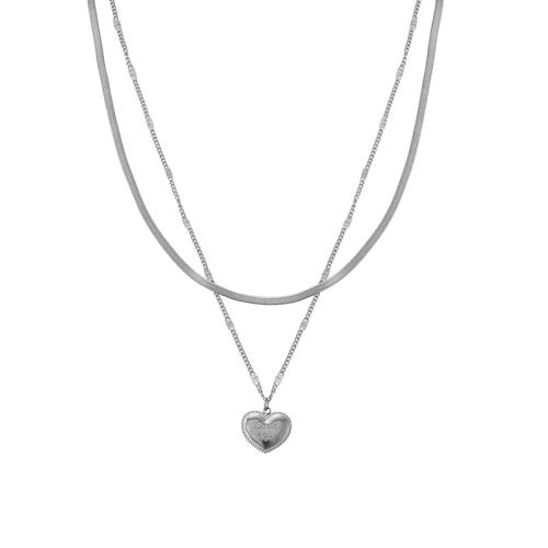 Titanium Steel Necklace, Heart, plated, for woman, more colors for choice, Length:Approx 21-50 cm, Sold By PC