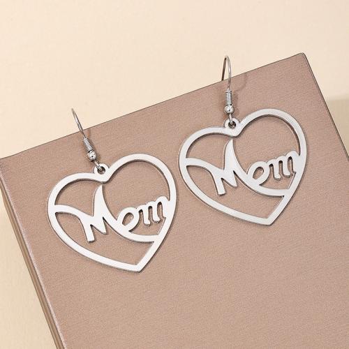 Tibetan Style Drop Earrings, Heart, plated, for woman, more colors for choice, Sold By Pair