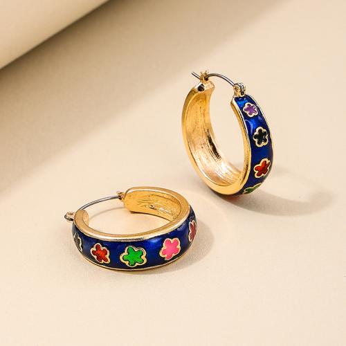 Tibetan Style Drop Earrings, plated, for woman & enamel, gold, Sold By Pair