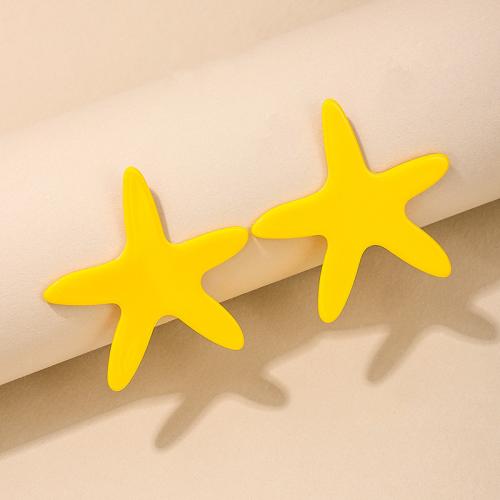 Acrylic Jewelry Earring, Star, plated, for woman, more colors for choice, Sold By Pair