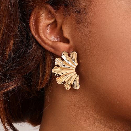 Tibetan Style Stud Earring, petals, plated, for woman, more colors for choice, Sold By Pair