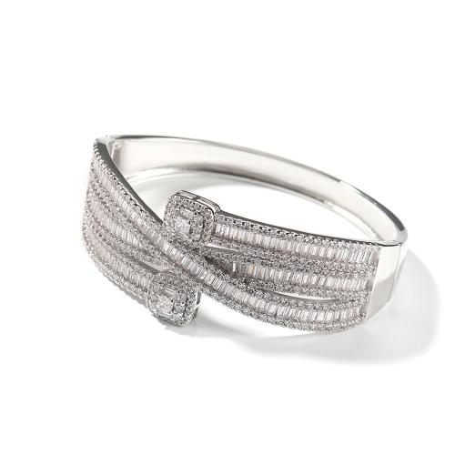 Befestiger Zirkonia Messing Armband, verschiedene Stile für Wahl & Micro pave Zirkonia & für Frau, keine, verkauft von PC