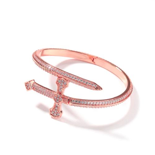 Bracelet cubique en laiton zircon pavent, normes différentes pour le choix & pavé de micro zircon & pour femme, plus de couleurs à choisir, Vendu par PC