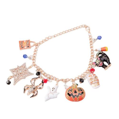 alliage de zinc Collier et bracelet, Placage, unisexe & Bijoux d'Halloween & styles différents pour le choix & émail & avec strass, Vendu par PC