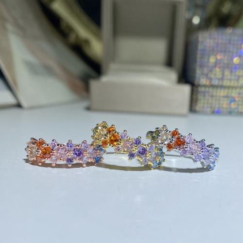 Messing Ring Set, plattiert, drei Stücke & verschiedene Stile für Wahl & Micro pave Zirkonia & für Frau, Größe:6-8, verkauft von setzen