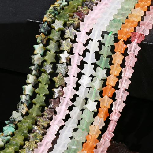 Gemstone Jewelry Beads, Star, polished, different materials for choice, 6mm, Approx 60PCs/Strand, Sold By Strand