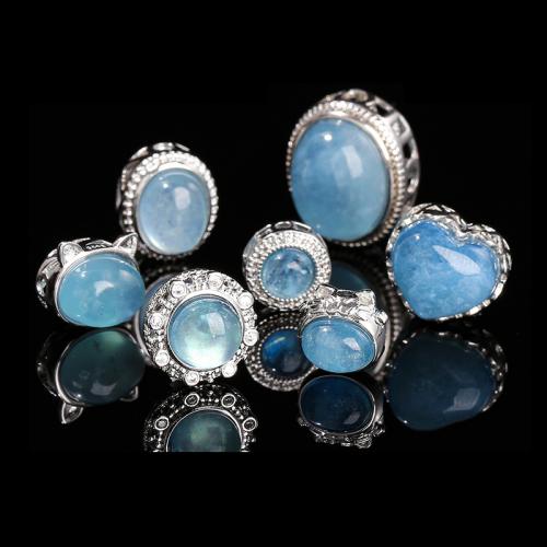 Spacer Beads Jewelry, Aquamarine, with Tibetan Style, polished, DIY & different styles for choice, Sold By PC