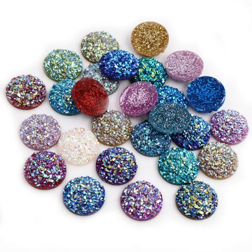 Resin flat back cabochon, Flat Round, DIY & different size for choice, more colors for choice, Approx 100PCs/Bag, Sold By Bag