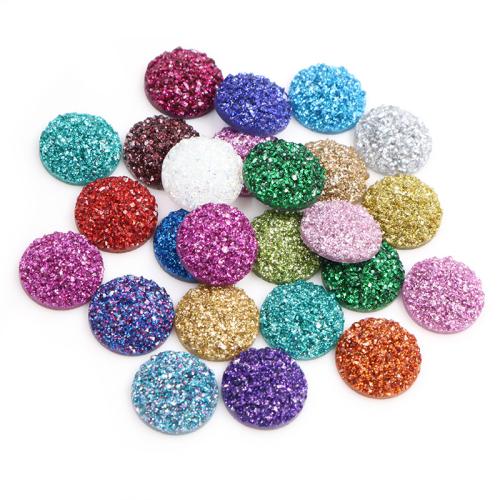 Resin flat back cabochon, Flat Round, DIY & different size for choice, more colors for choice, Approx 100PCs/Bag, Sold By Bag