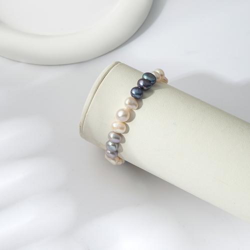 Freshwater Cultured Pearl Bracelet, Freshwater Pearl, for woman, Length:18.5 cm, Sold By PC