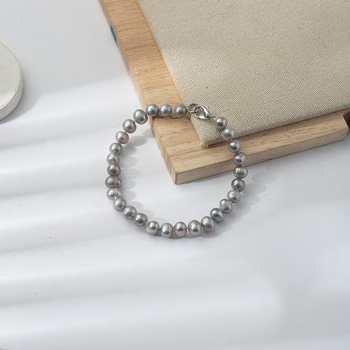 Freshwater Cultured Pearl Bracelet, Freshwater Pearl, for woman, Length:18.5 cm, Sold By PC