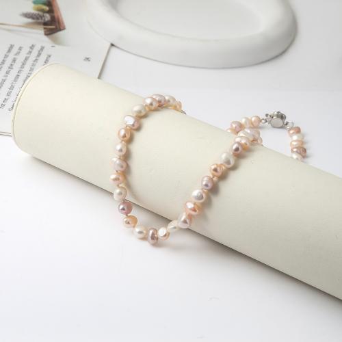 Natural Cultured Freshwater Pearl Jewelry Sets, 2 pieces & for woman, Necklace 43CM, bracelet 18.5cm, Length:38 cm, Sold By Set