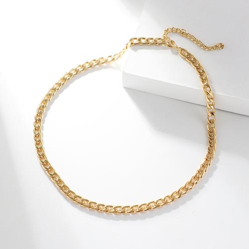 Collier en laiton, avec 6.5CM chaînes de rallonge, Placage de couleur d'or, pour femme, protéger l'environnement, sans nickel, plomb et cadmium, Longueur:44 cm, Vendu par PC