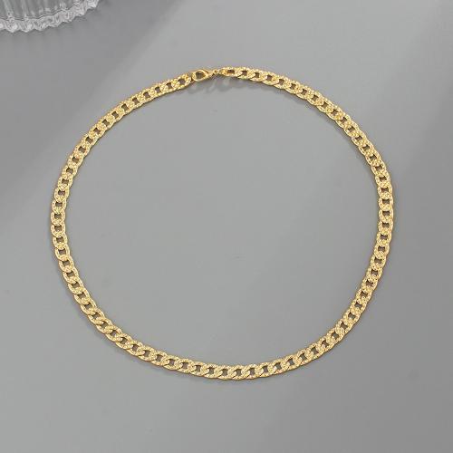 Brass Necklace, gold color plated, for woman, nickel, lead & cadmium free, Length:43 cm, Sold By PC