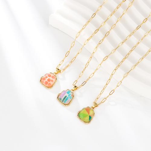 Stainless Steel Jewelry Necklace, 304 Stainless Steel, with Acrylic, gold color plated, different styles for choice & for woman, more colors for choice, Length:47 cm, Sold By PC