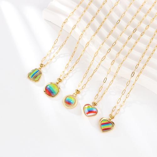 Stainless Steel Jewelry Necklace, 304 Stainless Steel, with Plank, gold color plated, different styles for choice & for woman, more colors for choice, Length:47 cm, Sold By PC