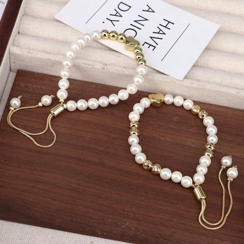 Brass Bracelet & Bangle, with Shell Pearl, gold color plated, Adjustable & different styles for choice & for woman, more colors for choice, nickel, lead & cadmium free, Length:15-25 cm, Sold By PC