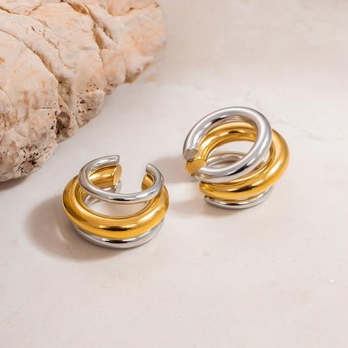 Fashion Earring Cuff and Wraps, 304 Stainless Steel, gold color plated, fashion jewelry, golden, Sold By Pair