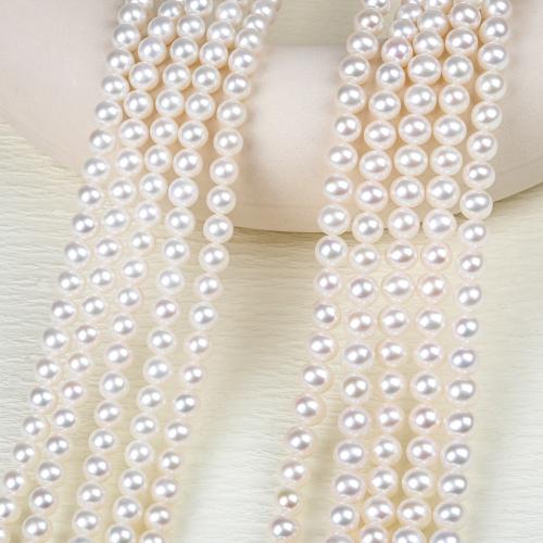 Cultured Round Freshwater Pearl Beads, DIY & different size for choice, white, Sold Per Approx 39-41 cm Strand