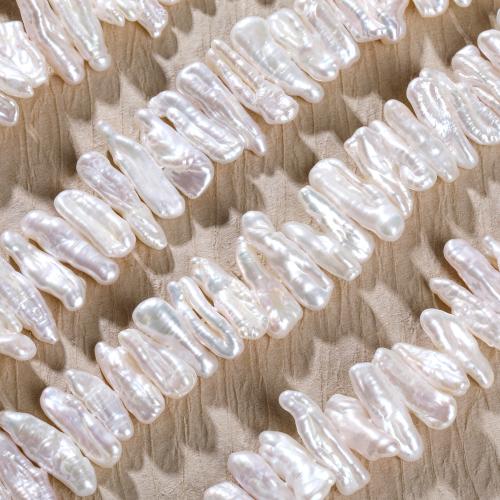 Cultured Biwa Freshwater Pearl Beads, DIY, white, 6x17mm, Sold Per Approx 39-41 cm Strand