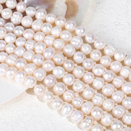 Cultured Potato Freshwater Pearl Beads, DIY, white, abput:9-10mm, Sold Per Approx 36-38 cm Strand