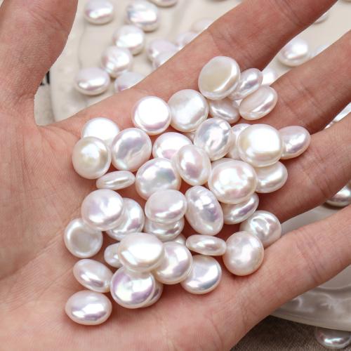 Cultured Coin Freshwater Pearl Beads, DIY, white, about:11-13mm, Sold By PC