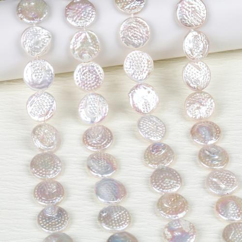 Cultured Coin Freshwater Pearl Beads, DIY, white, about:15-16mm, Sold Per Approx 37-39 cm Strand