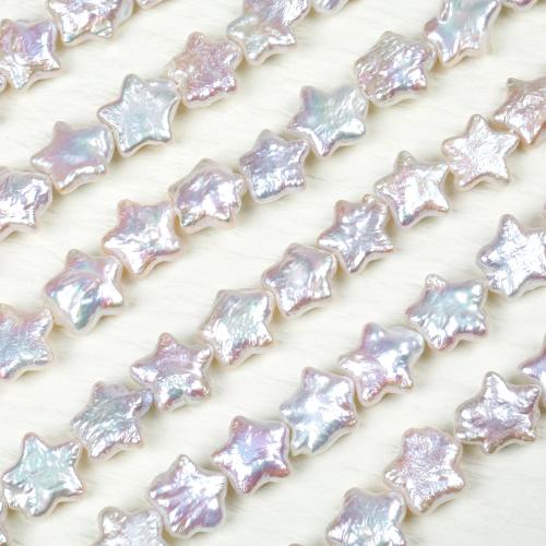 Natural Freshwater Pearl Loose Beads, Star, DIY, white, about:11-12mm, Sold Per Approx 38-40 cm Strand