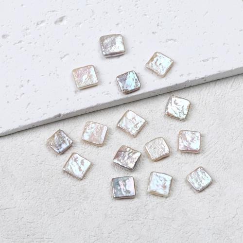 Natural Freshwater Pearl Loose Beads, Square, DIY, white, 12x12mm, Sold By PC